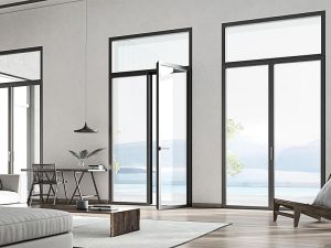 cửa mở quay nhôm cầu cách nhiệt 2 cánh